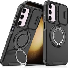 Deppo Trend Samsung Galaxy A25 Uyumlu Kılıf Kamera Korumalı Sürgülü 360 Dönebilen Magsafe Stand Tank Kapak