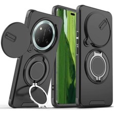 Deppo Trend Honor X60 Pro Uyumlu Kılıf Kamera Korumalı Sürgülü 360 Dönebilen Magsafe Stand Koruyucu Tank Kapak