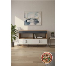 Luna Konsol 2 Raflı, 2 Çekmeceli, 4 Kapaklı - 176CM, Çam/aytaşı Renk