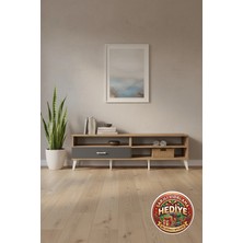 Silva Tv Ünitesi 2 Raflı Tek Çekmeceli 176X30X51 Çam/antrasit - Modern ve Fonksiyonel