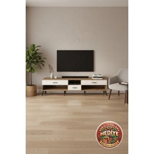 Luna 3 Çekmeceli Tek Raflı Tv Ünitesi 220CM - Çam/aytaşı Modern Tasarım