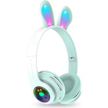 Deppo Trend 6 Saat Uzun Kullanım Micro Sd/bluetooth Tavşan Kulak Renkli Işıklı Rgb Kulaküstü Kablosuz Kulaklık
