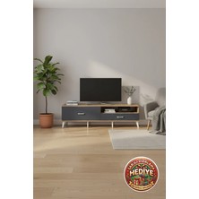 Silva Tv Ünitesi: 176CM, 2 Çekmeceli, Tek Raflı, Çam/antrasit