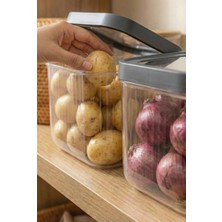Hobibahçem 2'li 12 Lt Multibox Füme Kayar Kapaklı Saklama Kabı & Erzak Kabı & Patates Soğan Kovası