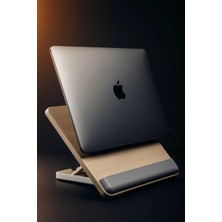Deppo Trend Bileklik Destekli Yükseltilebilir/ayarlanabilir Notebook/tablet/ipad/macbook Uyumlu Ahşap Stand