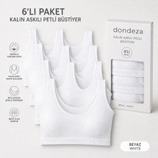 Dondeza Genç Kız 6'lı Pedli Kalın Askı Düz Ilk Sütyen Büstiyer