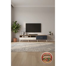 Silva Tv Ünitesi 220CM: 3 Raflı, 2 Çekmeceli, 2 Kapaklı | Çam/antrasit