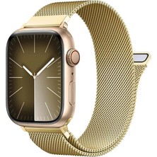 Deppo Trend Apple Watch 9 8 7 6 5 4 3 2 1 Se 38MM/40MM/41MM Uyumlu Kordon Mıknatıslı Ayarlanabilir Metal Kordon