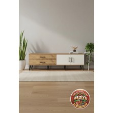 Silva Tv Ünitesi: 2 Çekmeceli, 2 Kapaklı, Raflı & 176CM Genişlik (Çam-Aytaşı)