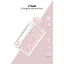 EkoAlışverişDünyam Pembe Kablosuz Klavye ve Mouse Seti