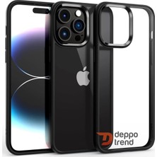 Deppo Trend iPhone 14 Pro Uyumlu Kılıf Kamera Çevresi Metal Sararmaya Karşı Dayanıklı Koruyucu Silikon Kapak