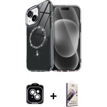 Pileli Store Pilelistore™ iPhone 14 Kılıf Kıvılcım Form Prime - Siyah Bilvis 3D Mat Cam Ekran Koruyucu + Pvd Metal Kamera Lens - Gs