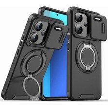 Deppo Trend Xiaomi Redmi Note 13 Pro Plus Uyumlu Kılıf Kamera Korumalı Sürgülü 360 Dönebilen Magsafe Stand Tank