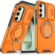 Deppo Trend Samsung Galaxy A16 Uyumlu Kılıf Kamera Korumalı Sürgülü 360 Dönebilen Magsafe Stand Tank Kapak