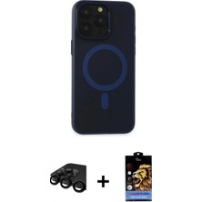 Pileli Store Pilelistore™ iPhone 15 Pro Max Kılıf Yadigar Işık - Siyah Buffer Hayalet Cam Ekran Koruyucu + Raze Metal Kamera Lens - Sh
