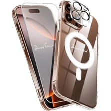 Deppo Trend iPhone 16 Pro Uyumlu Kılıf Kamera Koruma Camı Ekran Koruyucu Şeffaf Magsafe Temperli Cam Koruma