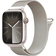 Deppo Trend Apple Watch 9 8 7 6 5 4 3 2 1 Se 38MM/40MM/41MM Uyumlu Kordon Mıknatıslı Ayarlanabilir Metal Kordon