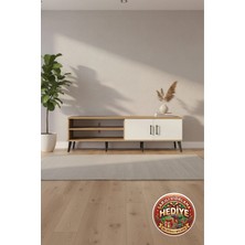 Silva Tv Ünitesi: 2 Raflı, 2 Kapaklı, Çam-Aytaşı Şıklığı (176X30X51)