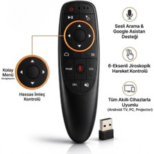 Deppo Trend Kablosuz Air Mouse Akıllı Uzaktan Kumanda Sesli Komutlu 2.4g USB Alıcılı Android Tv Box/smart Tv/pc