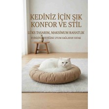 Drsn Ticaret Modern Tasarım Yuvarlak Kedi Yatağı - Premium Kumaş Konforlu Kedi Minderi