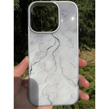 Deppo Trend iPhone 16 Pro Uyumlu Kılıf Parlak Mermer Desenli Kamera Kenar Koruyuculu Arka Kapak
