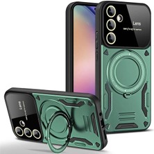 Deppo Trend Samsung Galaxy A34 Uyumlu Kılıf Magsafe Standlı Kamera Lens Korumalı Dayanıklı Renkli Tank Kapak