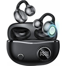 Deppo Trend Bluetooth Küpe Kulaklık Dijital LED Gösterge Kablosuz Sporcu Kulaklığı Yüksek Bass Gürültü Engelleme