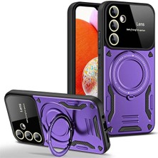 Deppo Trend Samsung Galaxy A14 Uyumlu Kılıf Magsafe Standlı Kamera Lens Korumalı Dayanıklı Renkli Tank Kapak