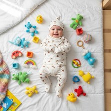 Ürünya Yenidoğan Coconut Desenli 5 Li Set - Beyaz