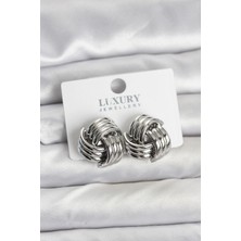 Renas Store Pirinç Sarmal Gümüş Renk Kadın Küpe