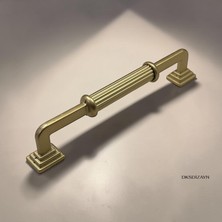DKSDİZAYN 5 Adet Maya Çizgili Mat Altın Dolap Kulpu – Ağır Metal Ayaklı Alüminyum Modern Mobilya Kulpu (128 / 160 / 192 / 224 Mm)
