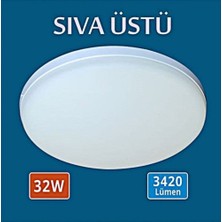 Erbay 32W Sıva Üstü LED Panel Armatür Yuvarlak(Beyaz Işık)