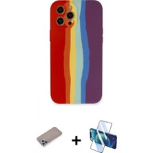 Pileli Store Pilelistore™ iPhone 12 Pro Kılıf Yadigar Çizgi - Siyah 3D Antistatik Cam Ekran Koruyucu + Shine Kamera Lens Koruma Cam - Sabe
