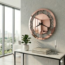 C-Tasarım Dekoratif Rosegold Aynalı Duvar Saati