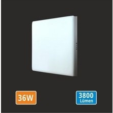 Erbay 36W Sıva Üstü Kare LED Panel Armatür (Beyaz Işık)