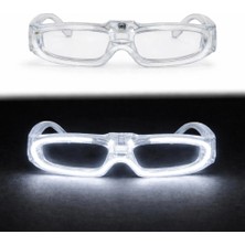 Renas Store Beyaz LED Işıklı Parti Gözlüğü 3 Modlu – Glow Gece Eğlence Gözlüğü