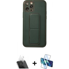 Pileli Store Pilelistore™ iPhone 12 Pro Kılıf Akış Doku - Siyah 3D Antistatik Cam Ekran Koruyucu + Kamera Lens Koruma Cam - Sf