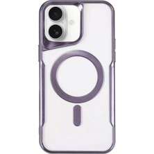 Twin Store Newface Apple iPhone 16 Plus Kılıf Boyi Magsafe Silikon Kapak - Derin Mor