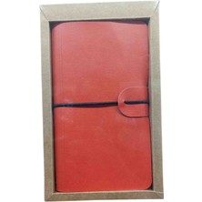 Gıpta Trio 12X19 cm -  3 Bölümlü Deri Kapak Defter 144 Yaprak Çizgili + Kareli + Noktalı / Kutulu - Turuncu