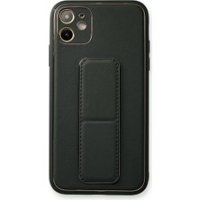 Twin Store Newface Apple iPhone 12 Kılıf Coco Deri Standlı Kapak - Füme