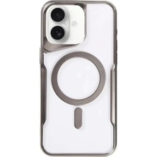 Twin Store Newface Apple iPhone 16 Kılıf Boyi Magsafe Silikon Kapak - Titan Gri