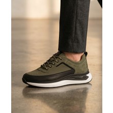 Konfores 2250-ZANELLE Hakiki Deri Üst Kalite Premıum Erkek Sneaker Ayakkabı - NKT02250-HAKI-41