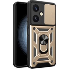Twin Store Newface Vivo Y27 Kılıf Pars Lens Yüzüklü Silikon - Gold