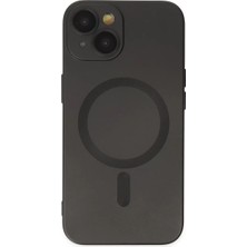 Twin Store Newface Apple iPhone 14 Plus Kılıf Moshi Lens Magneticsafe Silikon - Siyah
