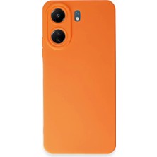 Twin Store Newface Xiaomi Redmi 13C Kılıf Nano Içi Kadife Silikon - Turuncu