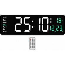 Mdstech Kumandalı LED Dijital Duvar Saati Büyük Ekran | Geri Sayım, Çift Alarm, Sıcaklık ve Tarih Göstergeli