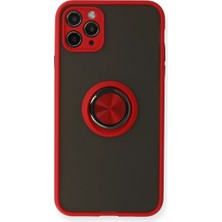 Twin Store Newface Apple iPhone 11 Pro Kılıf Montreal Yüzüklü Silikon Kapak - Kırmızı