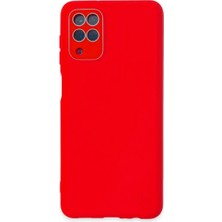Twin Store Newface Samsung Galaxy A22 Kılıf Lansman Glass Kapak - Kırmızı