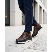 Konfores 2250-ZANELLE Hakiki Deri Üst Kalite Premıum Erkek Sneaker Ayakkabı - NKT02250-KAHVERENGI-44