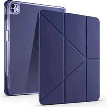 Twin Store Newface Apple iPad Pro 13 (2024) Kılıf Kalemlikli Mars Tablet Kılıfı - Lacivert